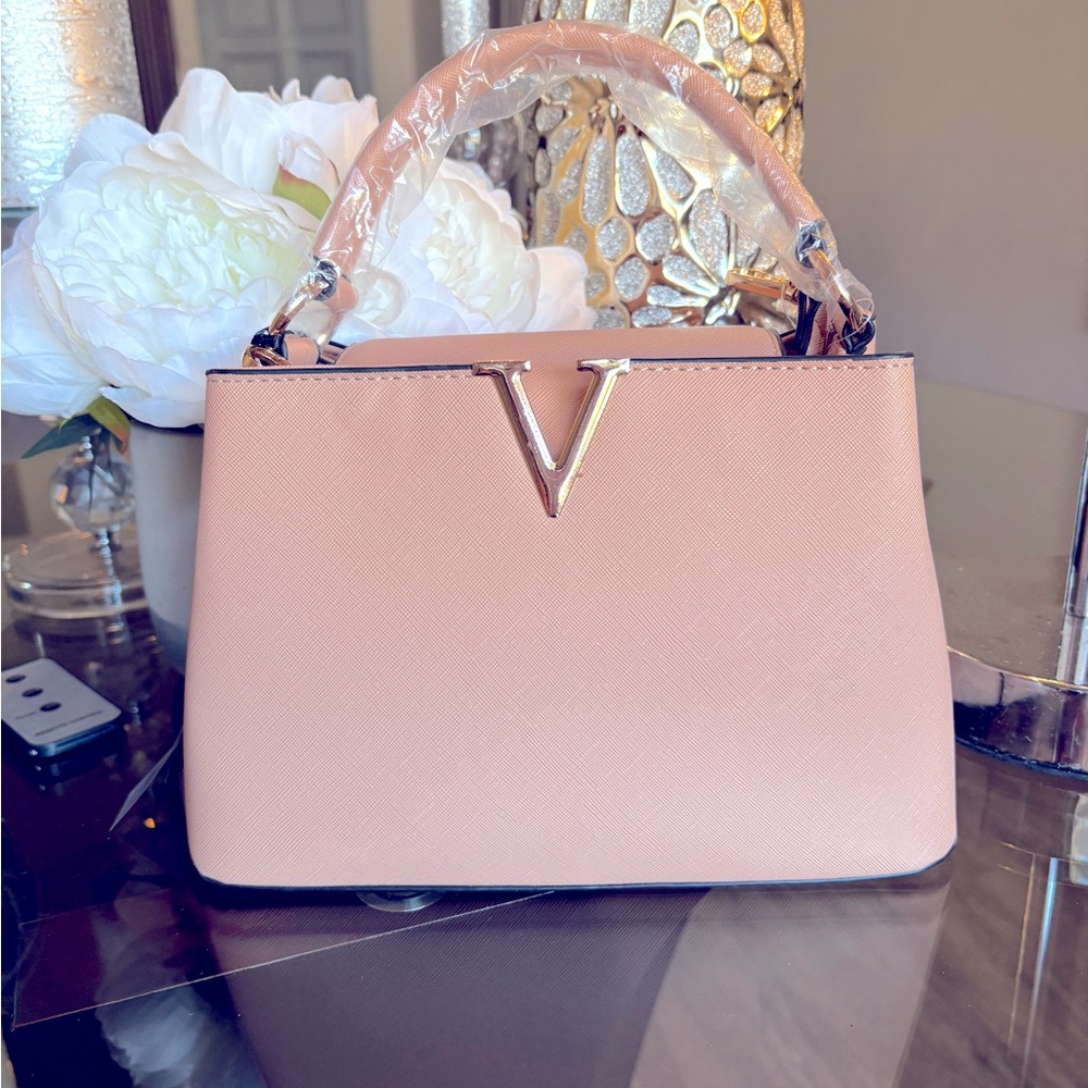 Elegant Nude Designer Look Handbag